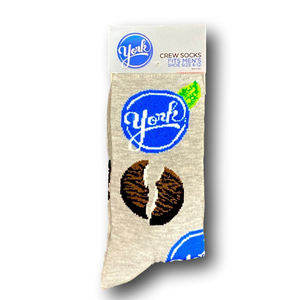 3/$20 York Peppermint Patty Funny Novelty Crew Socks - NWT
